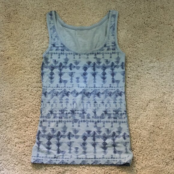Blue Stretchy Jersey Abstract Tie Dye Tank Top - Picture 3 of 14